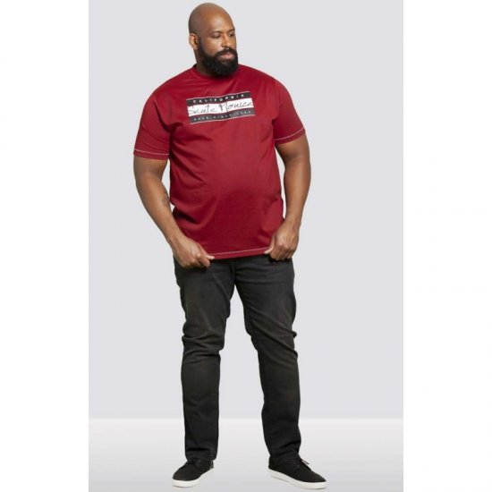 D555 Tempa T-shirt Red - Majice Kratkih Rukava - Muške Majice Kratkih Rukava Veliki Brojevi 