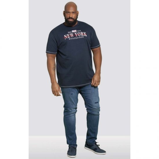 D555 Thornton Embroidery T-shirt Navy - Majice Kratkih Rukava - Muške Majice Kratkih Rukava Veliki Brojevi
