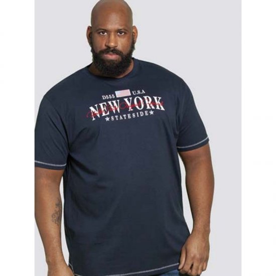 D555 Thornton Embroidery T-shirt Navy - Majice Kratkih Rukava - Muške Majice Kratkih Rukava Veliki Brojevi