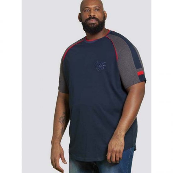 D555 Brendon T-shirt Navy - Majice Kratkih Rukava - Muške Majice Kratkih Rukava Veliki Brojevi 