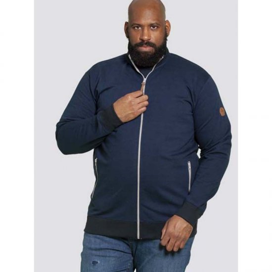 D555 Buxton Full Zip Sweatshirt Navy - Puloveri & dukserice - Muške Puloveri & dukserice veliki brojevi