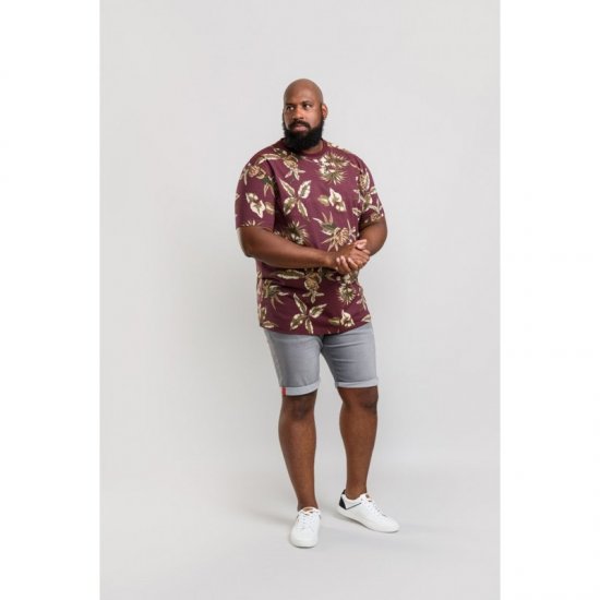 D555 Baxter T-shirt Wine-red - Majice Kratkih Rukava - Muške Majice Kratkih Rukava Veliki Brojevi 