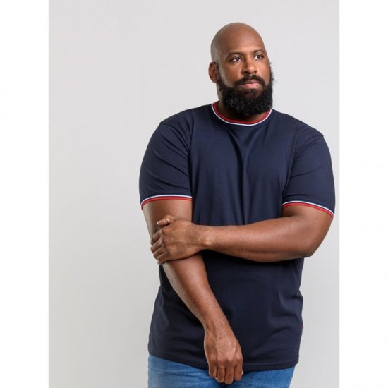 D555 Bates T-shirt Navy - Majice Kratkih Rukava - Muške Majice Kratkih Rukava Veliki Brojevi 