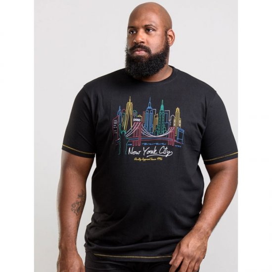 D555 Shelby T-shirt Black - Majice Kratkih Rukava - Muške Majice Kratkih Rukava Veliki Brojevi 