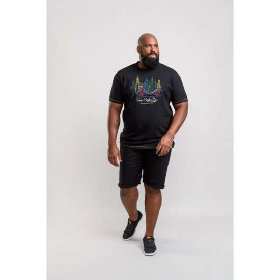D555 Shelby T-shirt Black - Majice Kratkih Rukava - Muške Majice Kratkih Rukava Veliki Brojevi 