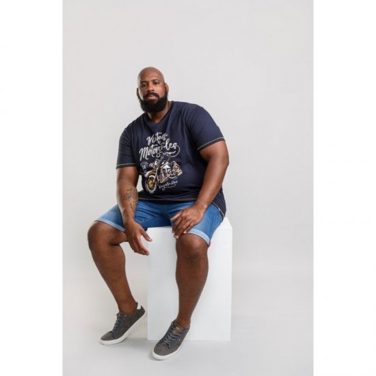 D555 Slater T-shirt Navy - Majice Kratkih Rukava - Muške Majice Kratkih Rukava Veliki Brojevi 