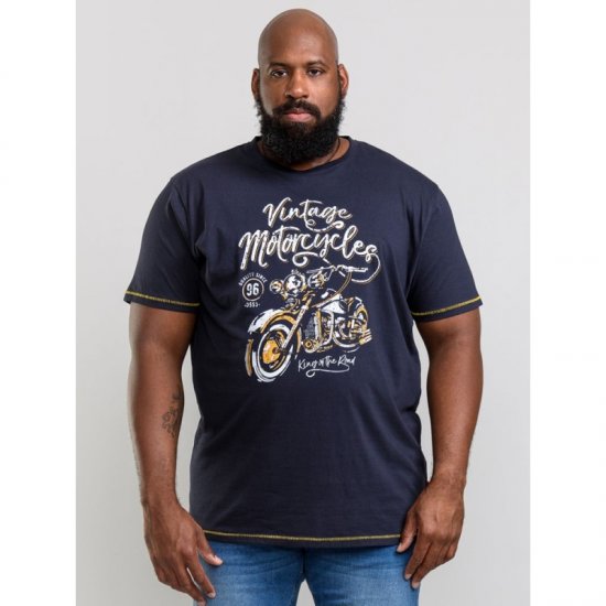 D555 Slater T-shirt Navy - Majice Kratkih Rukava - Muške Majice Kratkih Rukava Veliki Brojevi 