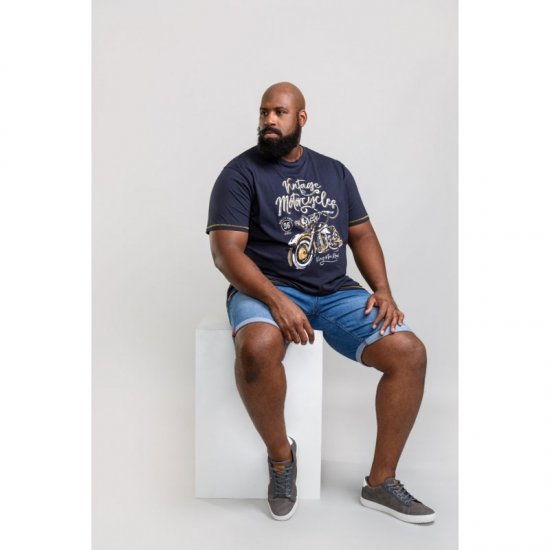 D555 Slater T-shirt Navy - Majice Kratkih Rukava - Muške Majice Kratkih Rukava Veliki Brojevi 