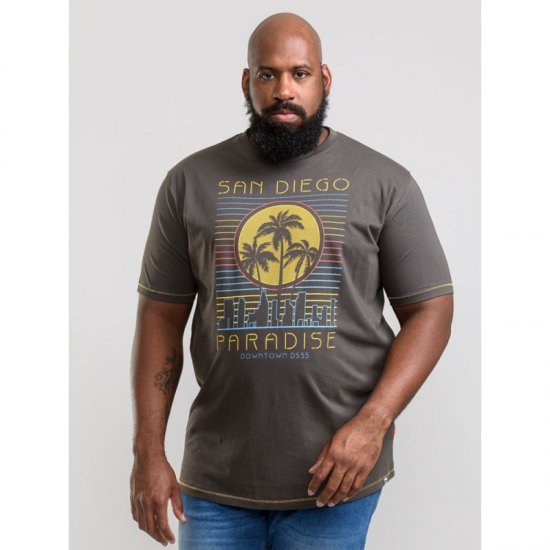 D555 Stanley T-shirt Khaki - Majice Kratkih Rukava - Muške Majice Kratkih Rukava Veliki Brojevi 