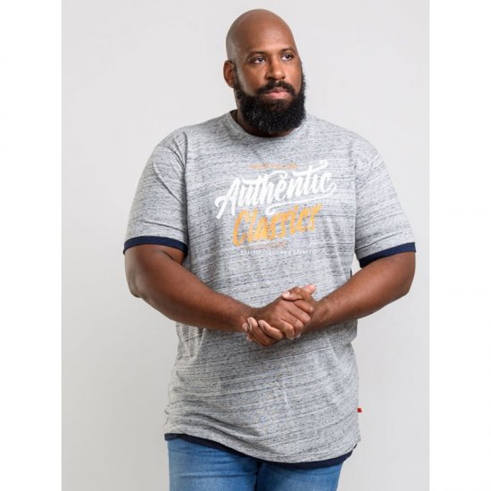 D555 Finn T-shirt Grey - Majice Kratkih Rukava - Muške Majice Kratkih Rukava Veliki Brojevi 