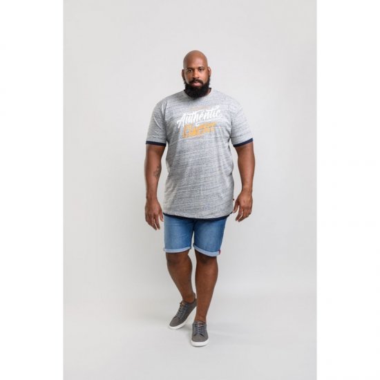 D555 Finn T-shirt Grey - Majice Kratkih Rukava - Muške Majice Kratkih Rukava Veliki Brojevi 