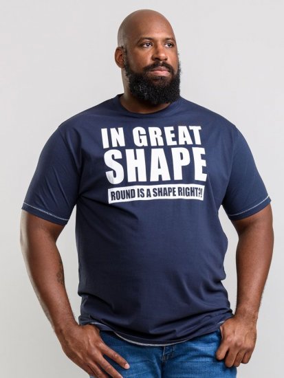 D555 Ronald T-shirt Navy - Majice Kratkih Rukava - Muške Majice Kratkih Rukava Veliki Brojevi 