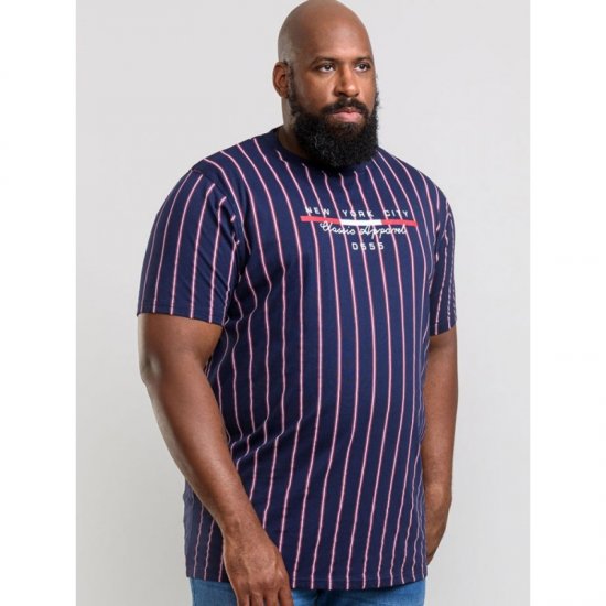 D555 Davis T-shirt Navy - Majice Kratkih Rukava - Muške Majice Kratkih Rukava Veliki Brojevi 