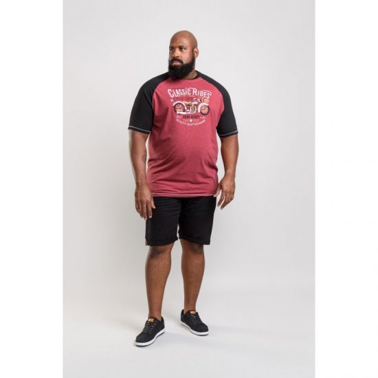 D555 Evans T-shirt Burgundy - Majice Kratkih Rukava - Muške Majice Kratkih Rukava Veliki Brojevi 