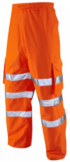 Leo Instow Breathable Executive Cargo Rain pants Hi-Vis Orange - Radna odjeća - Radna Odjeća Veliki Brojevi