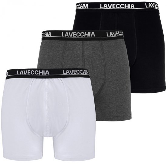 Lavecchia 1020 Boxershorts 3-pack Black/Charcoal/White - Donje rublje & kupaće hlače - muške donje rublje veliki brojevi