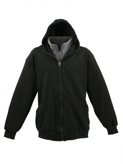 Lavecchia 109 Two-in-one Zipper Hoodie Black/Charcoal - Puloveri & dukserice - Muške Puloveri & dukserice veliki brojevi