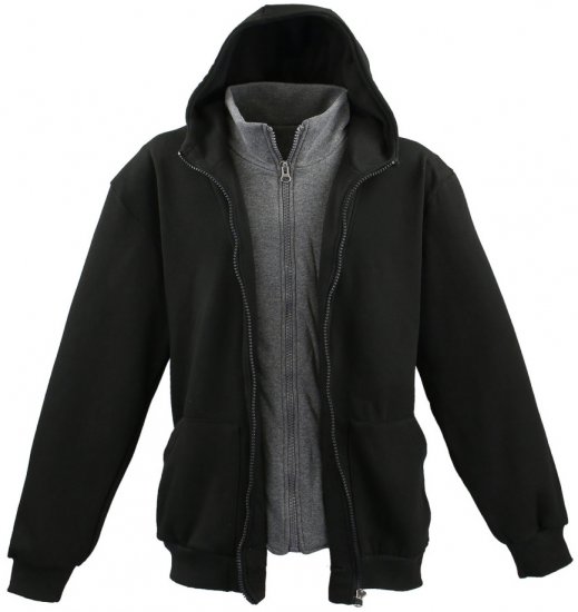 Lavecchia 109 Two-in-one Zipper Hoodie Black/Charcoal - Puloveri & dukserice - Muške Puloveri & dukserice veliki brojevi