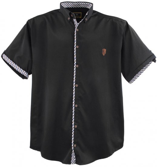 Lavecchia 9003A Short sleeve Shirt Dark Black - Košulje - Muške Košulje Veliki Brojevi