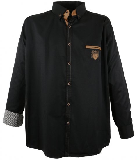Lavecchia 1980 Long sleeve Shirt Dark Black - Košulje - Muške Košulje Veliki Brojevi