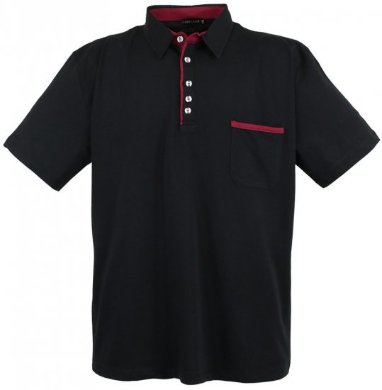 Lavecchia 1701 Jersey Poloshirt Black - Polo majice - Muške Polo Majice Veliki Brojevi
