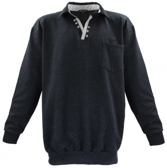 Lavecchia 602 Collar Sweatshirt Charcoal - Puloveri & dukserice - Muške Puloveri & dukserice veliki brojevi