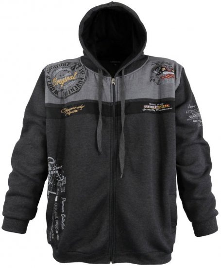 Lavecchia 2022 Printed Zipper Hoodie Charcoal - Puloveri & dukserice - Muške Puloveri & dukserice veliki brojevi