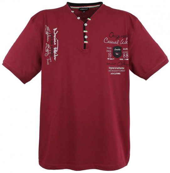 Lavecchia 2042 Printed T-shirt Bordeaux - Majice Kratkih Rukava - Muške Majice Kratkih Rukava Veliki Brojevi 