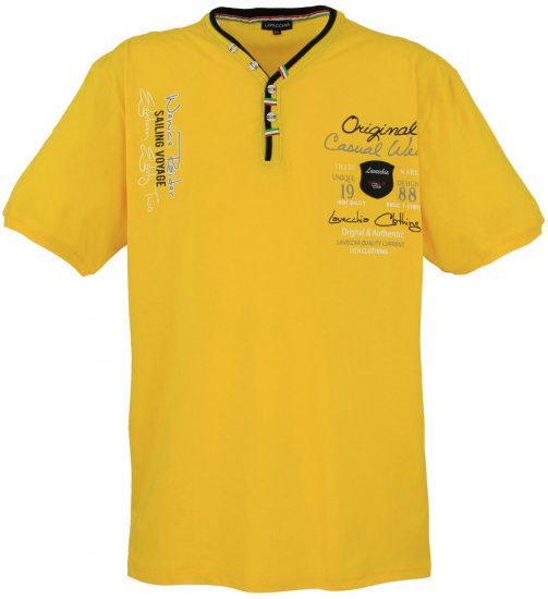 Lavecchia 2042 Printed T-shirt Yellow - Majice Kratkih Rukava - Muške Majice Kratkih Rukava Veliki Brojevi 