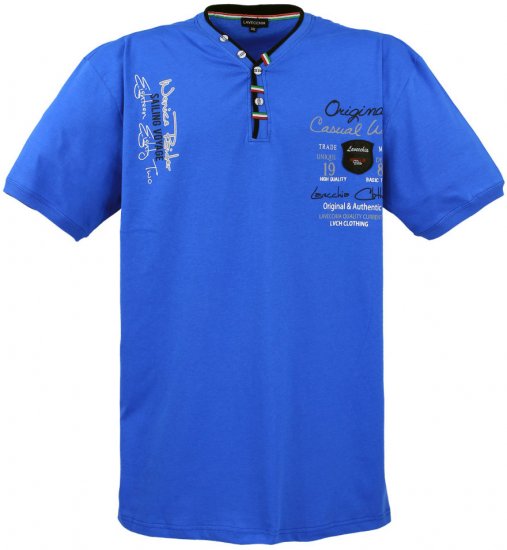 Lavecchia 2042 Printed T-shirt Royal Blue - Majice Kratkih Rukava - Muške Majice Kratkih Rukava Veliki Brojevi 