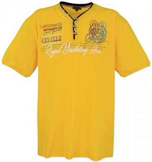 Lavecchia 608 Printed T-shirt Yellow - Majice Kratkih Rukava - Muške Majice Kratkih Rukava Veliki Brojevi 