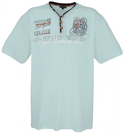 Lavecchia 608 Printed T-shirt Mint - Majice Kratkih Rukava - Muške Majice Kratkih Rukava Veliki Brojevi 