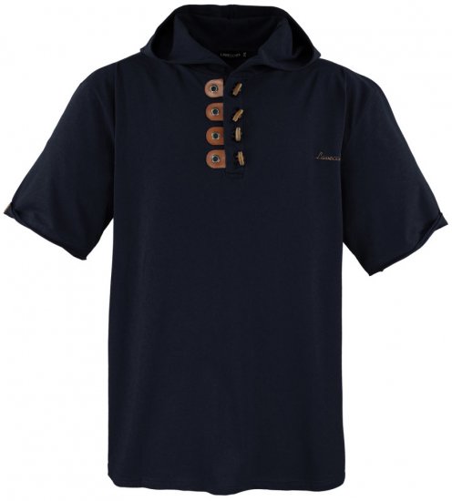 Lavecchia 609 T-shirt with Hoodie Black - Majice Kratkih Rukava - Muške Majice Kratkih Rukava Veliki Brojevi 