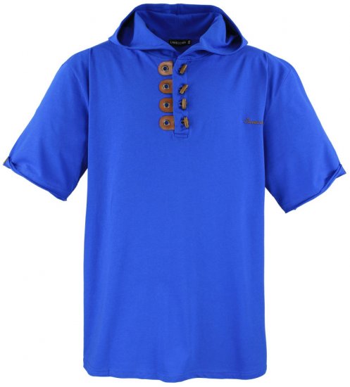 Lavecchia 609 T-shirt with Hoodie Royal Blue - Majice Kratkih Rukava - Muške Majice Kratkih Rukava Veliki Brojevi 