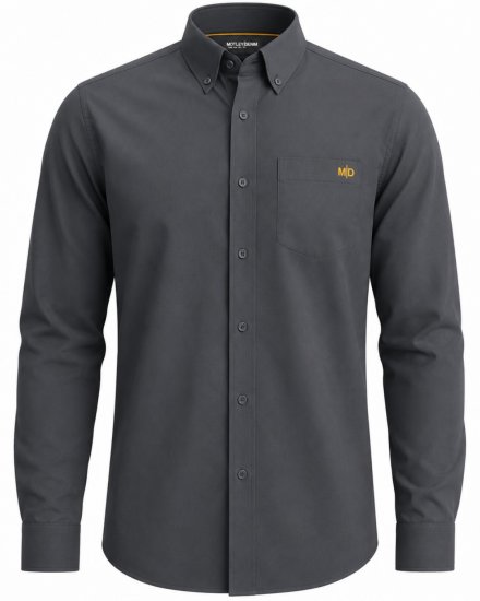 Motley Denim Lisbon Long Sleeve Shirt Charcoal - Košulje - Muške Košulje Veliki Brojevi