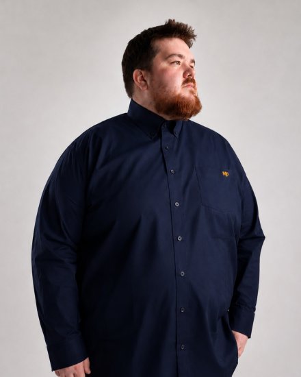 Motley Denim Lisbon Long Sleeve Shirt Navy - Košulje - Muške Košulje Veliki Brojevi