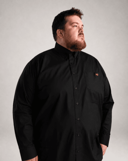 Motley Denim Lisbon Long Sleeve Shirt Black - Košulje - Muške Košulje Veliki Brojevi