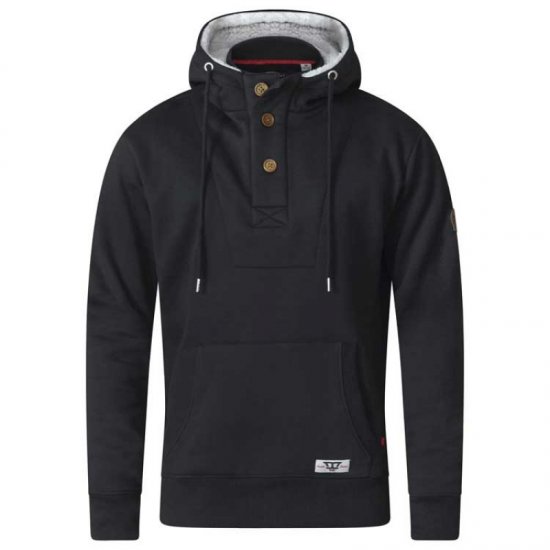 D555 Lorenzo Half zip Hoodie Black - Puloveri & dukserice - Muške Puloveri & dukserice veliki brojevi