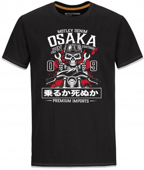 Motley Denim T-shirt Ludlow Black - Majice Kratkih Rukava - Muške Majice Kratkih Rukava Veliki Brojevi 