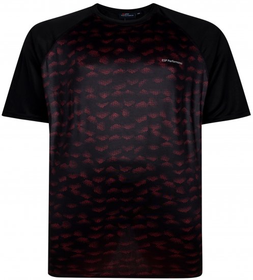 Espionage LW157 Performance T-shirt Black/Red - Sportska & za van odjeća - Muške Sportska Odjeća Veliki Brojevi