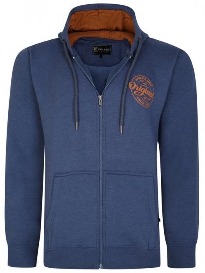 Kam Jeans 7060 Zip Thru Originals Denim Hoodie Royal Blue - Puloveri & dukserice - Muške Puloveri & dukserice veliki brojevi