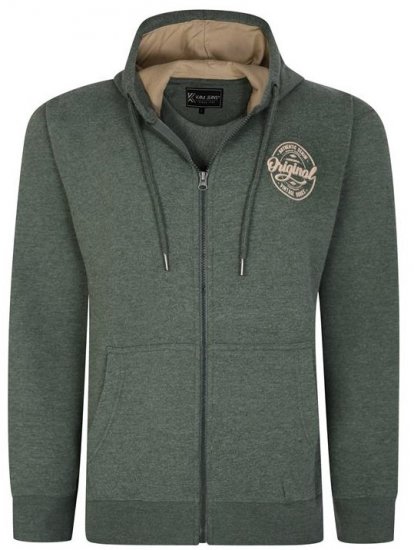 Kam Jeans 7060 Zip Thru Originals Denim Hoodie Khaki - Puloveri & dukserice - Muške Puloveri & dukserice veliki brojevi
