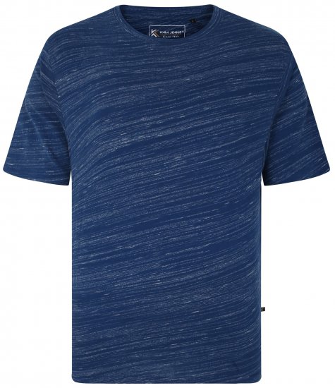Kam Jeans 5738 Injected Marl Crew Neck T-Shirt Dark Blue - Majice Kratkih Rukava - Muške Majice Kratkih Rukava Veliki Brojevi 