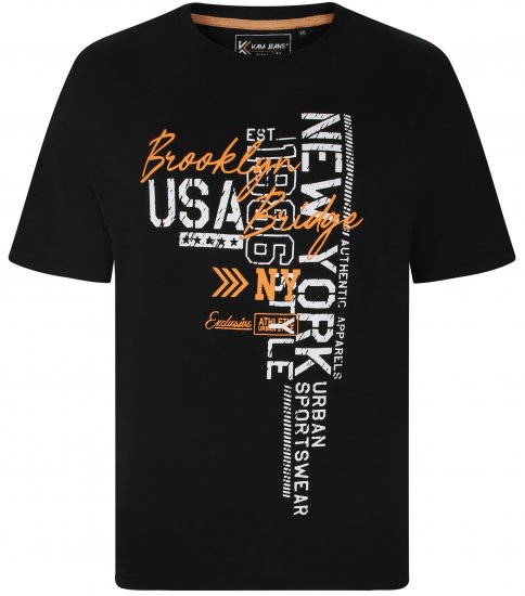 Kam Jeans 5736 NY Print T-Shirts 2-Pack - Majice Kratkih Rukava - Muške Majice Kratkih Rukava Veliki Brojevi 