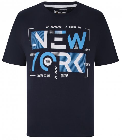 Kam Jeans 5736 NY Print T-Shirts 2-Pack - Majice Kratkih Rukava - Muške Majice Kratkih Rukava Veliki Brojevi 