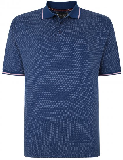 Kam Jeans 5486 Dobby Print Jersey Polo Moonlight - Polo majice - Muške Polo Majice Veliki Brojevi