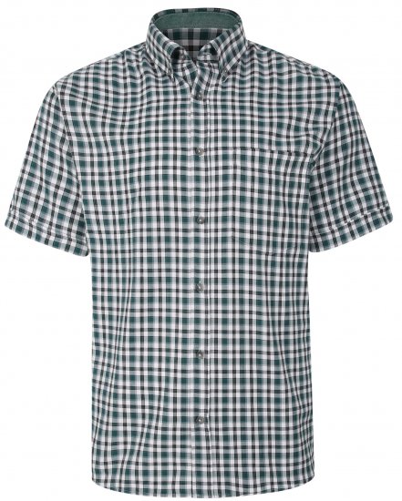 Kam Jeans 6285 Casual SS Check Shirt Evergreen - Košulje - Muške Košulje Veliki Brojevi