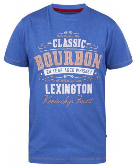 D555 Macmillan Bourbon Whiskey Crew Neck T-Shirt Blue - Majice Kratkih Rukava - Muške Majice Kratkih Rukava Veliki Brojevi 