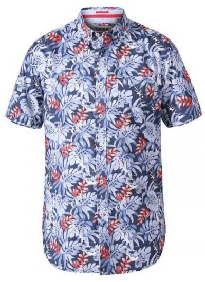 D555 Malibu Hawaiian Short Sleeve Shirt Blue - Košulje - Muške Košulje Veliki Brojevi