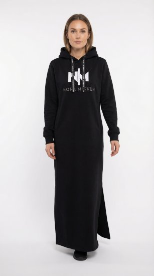 Nora Mikken MARI Maxi Hoodie Dress Black - Puloveri & dukserice - 